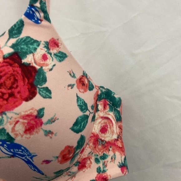 Soma Embraceable Full Coverage Floral Blue Jay Pink 34C Bra - Picture 5 of 12
